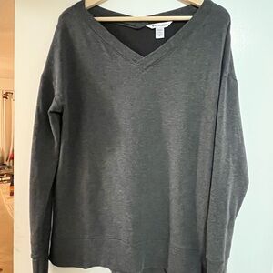 Athleta Charcoal V-Neck Top
